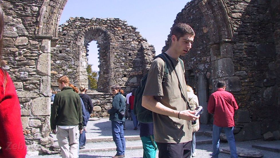 22-Trent checks out the ruins near Wicklow.JPG